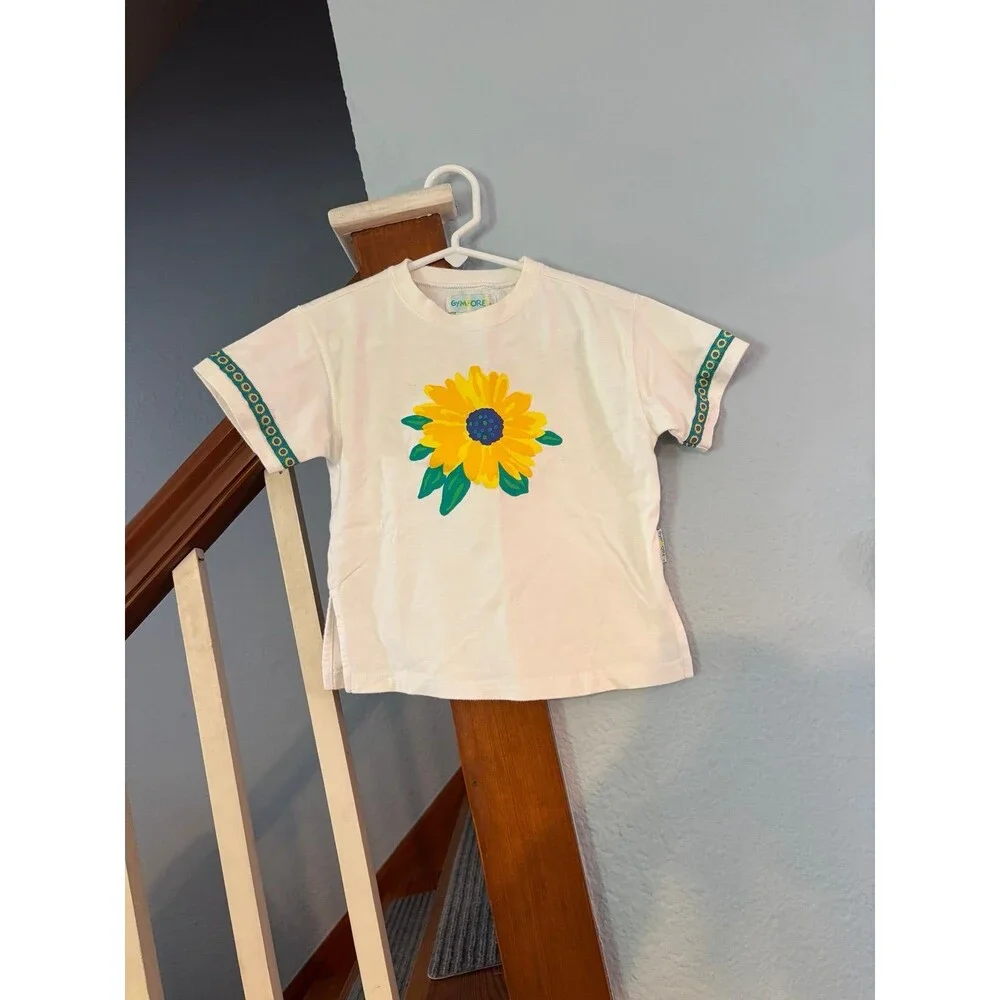 Gymboree rainbow tag flower floral shirt XS S sea splash line spring 1997